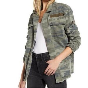 Treasure & Bond Green Camo Utility Jacket